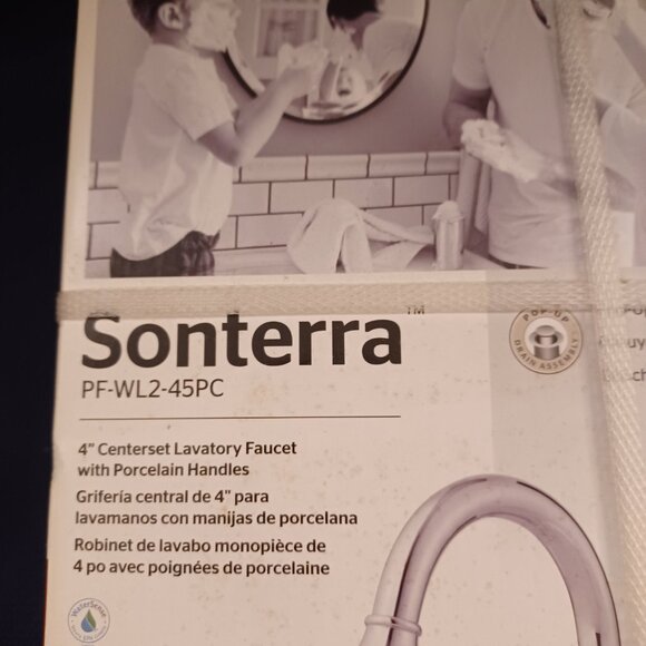 Pfister Sonterra Polished chrome 2-handle 4-in Bathroom Sink Faucet w/ Drain NEW - Picture 3 of 5